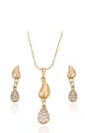 Set Collar Y Aretes Dorados