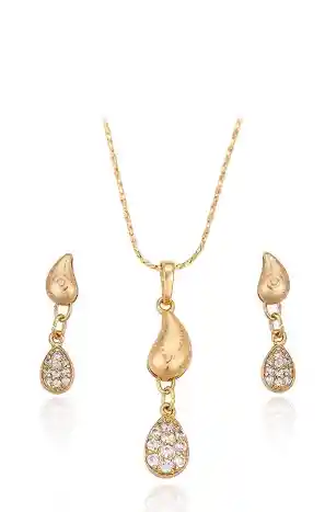 Set Collar Y Aretes Dorados