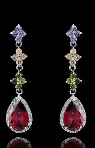 Aretes Largos Destello De Colores