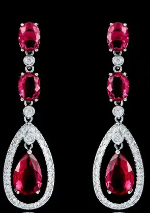 Aretes Largos Circones Rojos