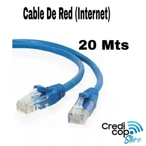 Cable Red Internet 20 Metros Rj45 Categoria 5e