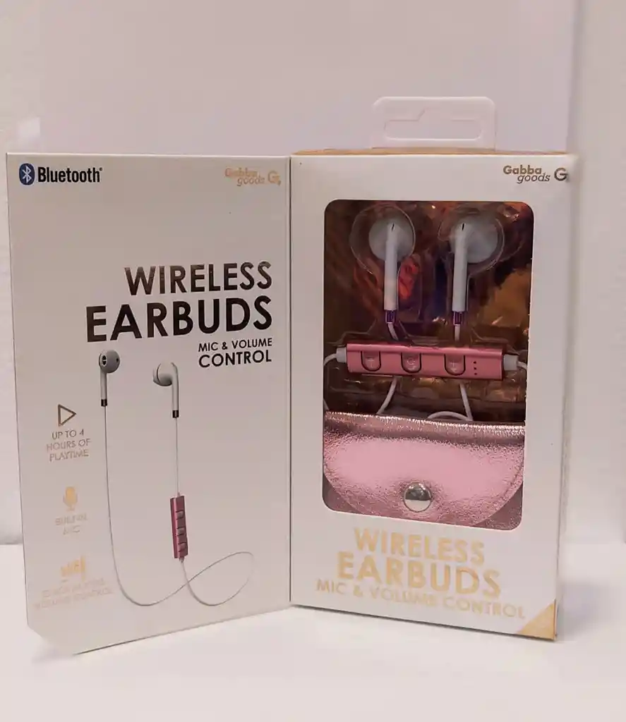 Audífonos Wireless Eardbuds - Blanco / Rosa