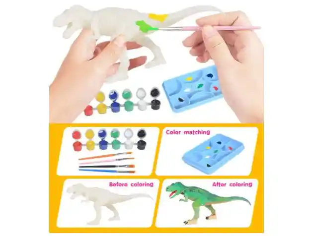 Kit De Pintura De Dinosaurio Para Niños 45 Piezas