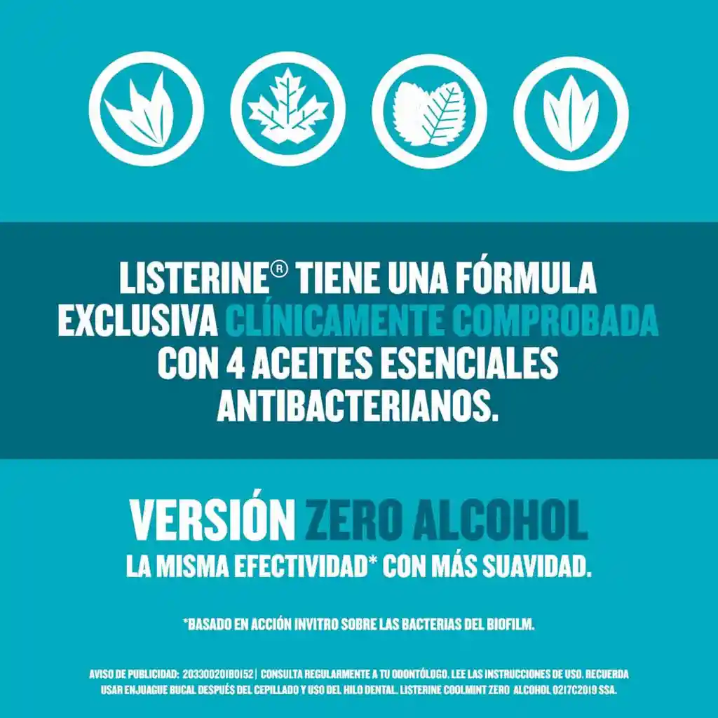 Listerine Enjuague Bucal Cool Mint Zero Alcohol