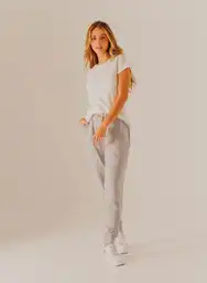 Pantalón Capri Mujer Gris Jaspe Talla 14 People