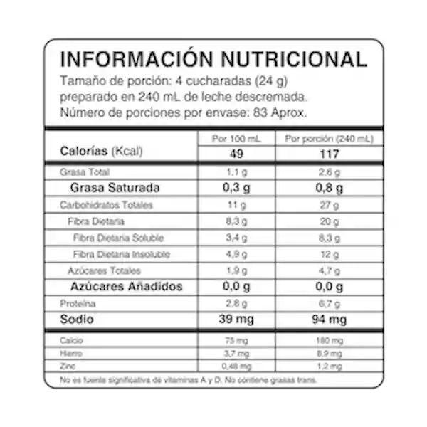 Toning Avena Natural en Hojuelas