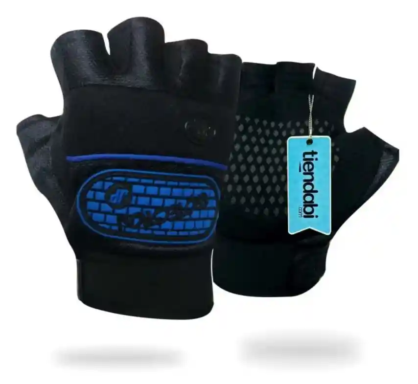 Guantes Para Pesas Gimnasio Gym Fitness Ciclismo Hombre Azul