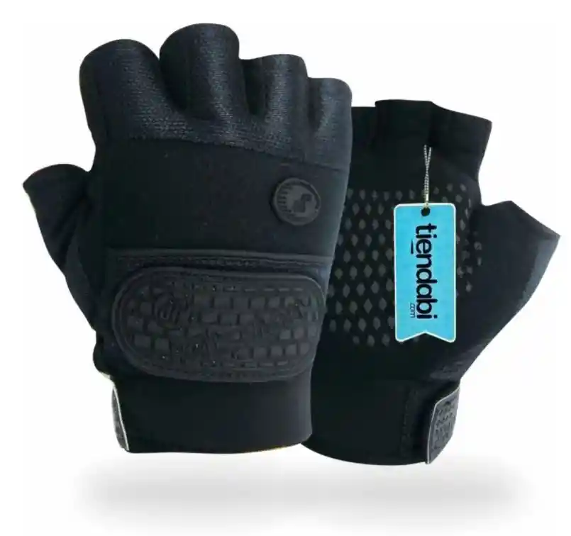 Guantes Para Pesas Gimnasio Gym Fitness Ciclismo Protección Negro