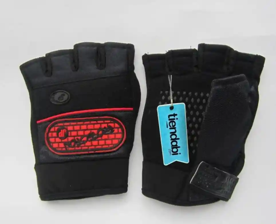 Guantes Para Pesas Gimnasio Gym Fitness Ciclismo Hombre Rojo