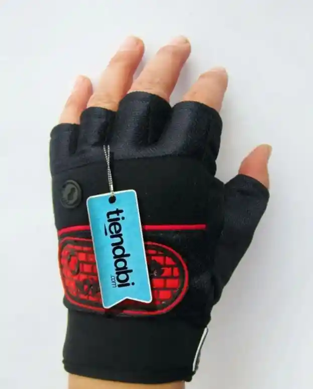 Guantes Para Pesas Gimnasio Gym Fitness Ciclismo Hombre Rojo