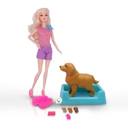 Muñeca Barbie Mas Perritos Y Cachorros