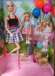 Muñeca Barbie Perro Popo Y Globos