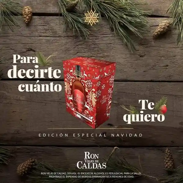  Estuche Regalo Vasos Navidad  Ron Viejo De Caldas Juan De La Cruz Anejo 5 Anos Botella 