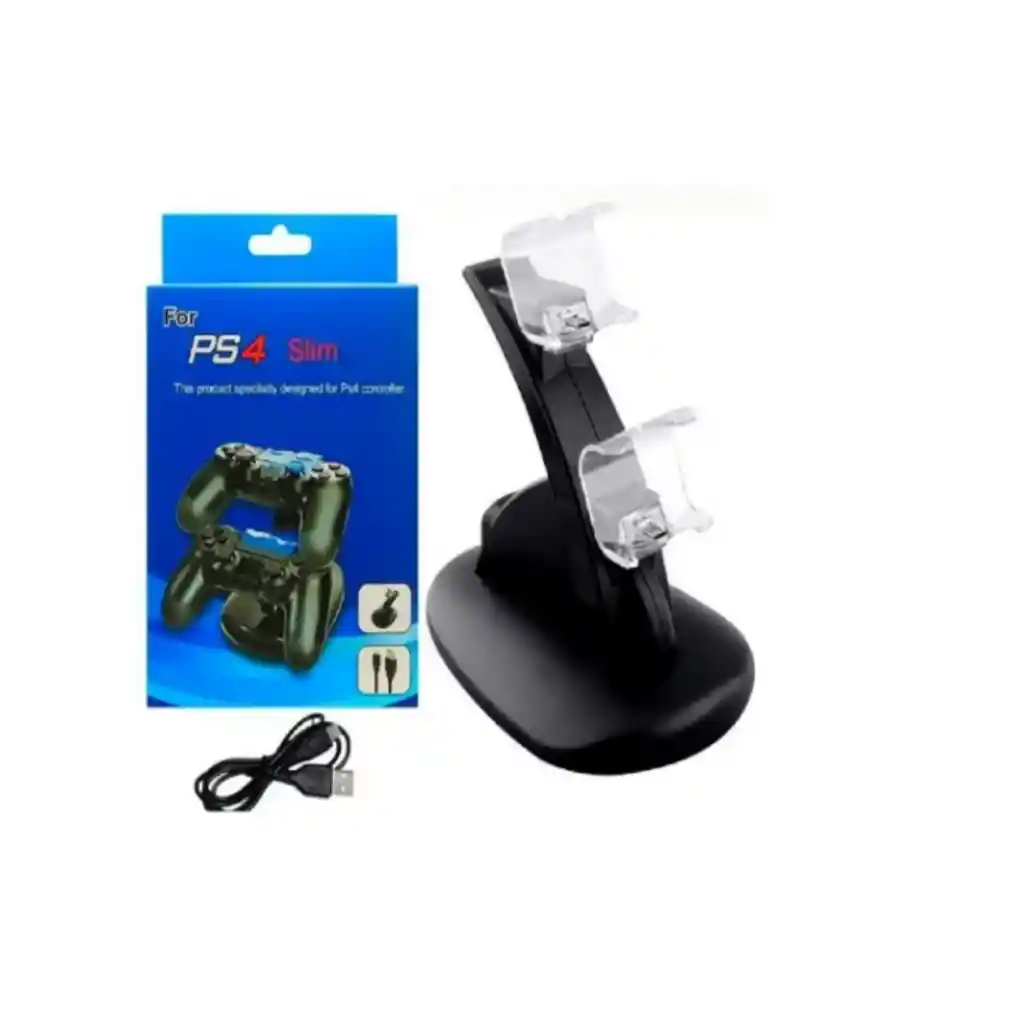 Ps4 Base Carga Stand Doble Cargador Controles Slim & Pro