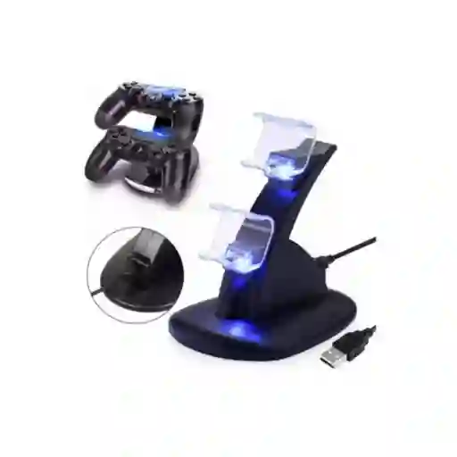 Ps4 Base Carga Stand Doble Cargador Controles Slim & Pro