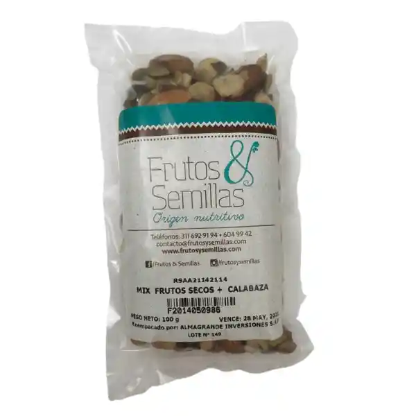 Frutos Secos Mix De100 Grs Frutos Y Semillas