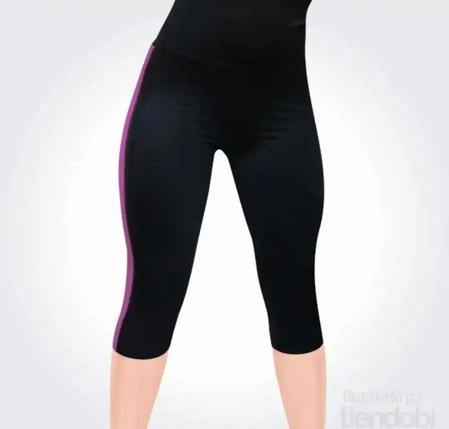 Leggins Deportivo Lycra Pantalón Corto Deporte Mujer Morado