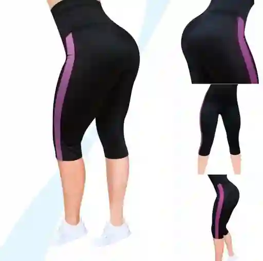 Leggins Deportivo Lycra Pantalón Corto Deporte Mujer Morado