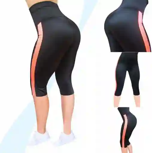 Leggins Deportivo Lycra Pantalón Corto Deporte Mujer Salmon