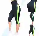 Leggins Deportivo Lycra Pantalón Corto Deporte Mujer Amarillo