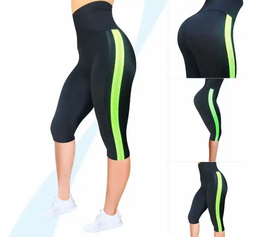 Leggins Deportivo Lycra Pantalón Corto Deporte Mujer Amarillo