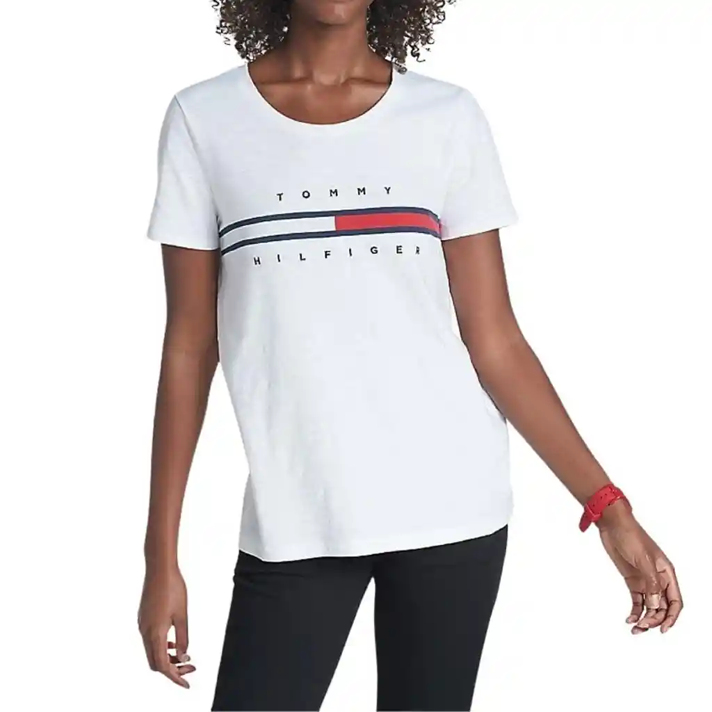 Camiseta Mujert-shirt Essential Flag Logo White