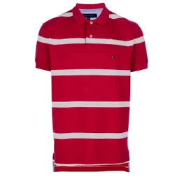 Tommy Hilfiger Talla S, M O L - Polo Hombrebreton Stripe White Red