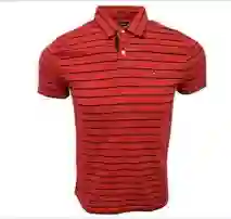 Tommy Hilfiger Talla S - Polohombre Stripes Black Cotton Red