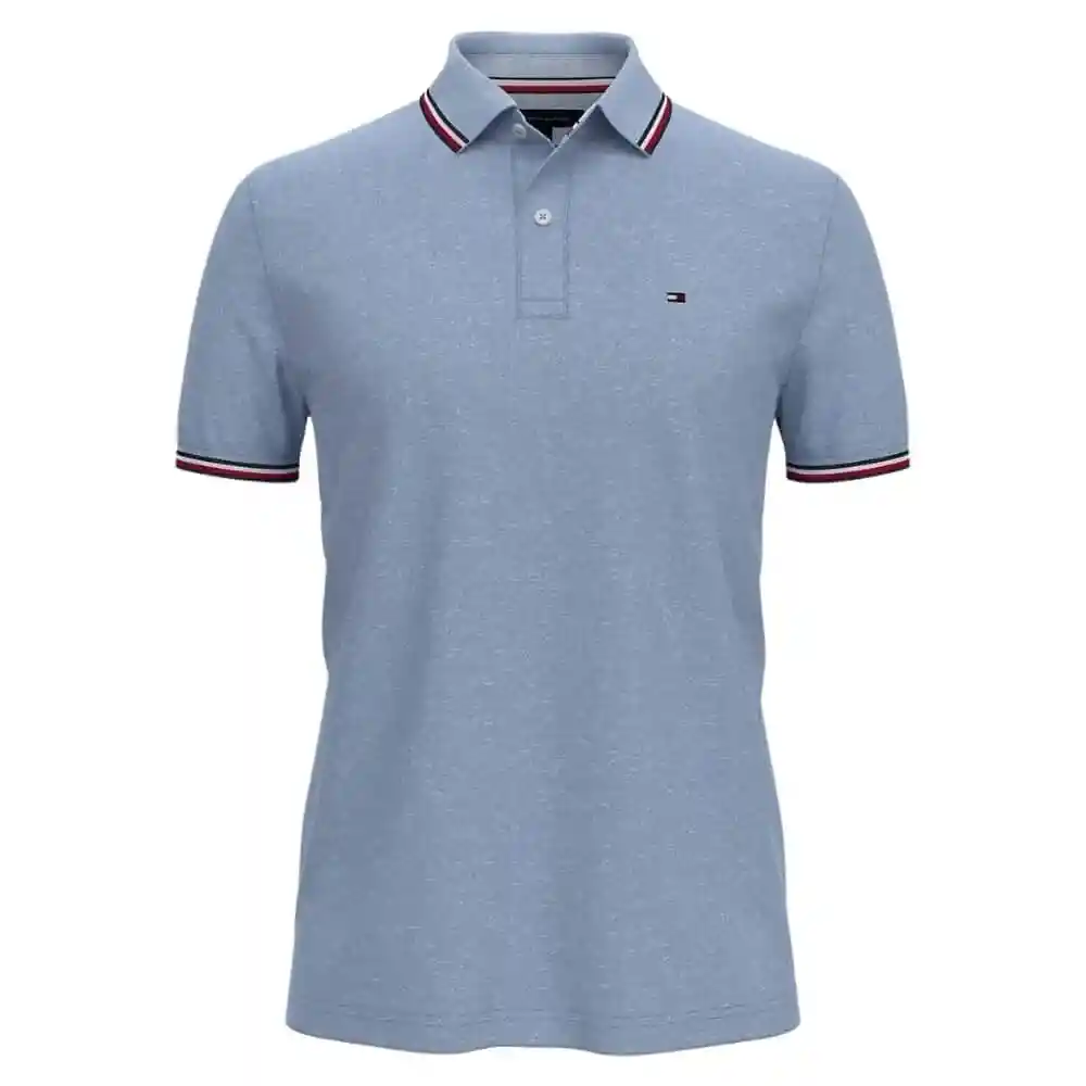 Tommy Hilfiger Tala M - Polo Hombre Custom Fit Essential Performance Chambray Blue Heather