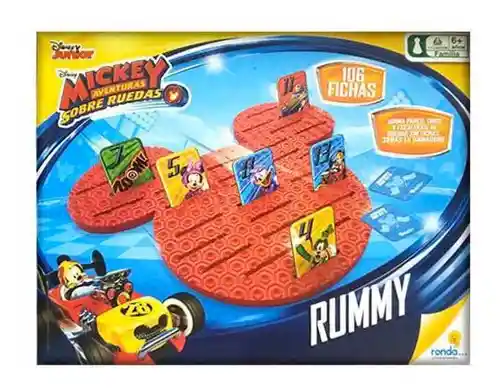 Juego De Mesa Rummy Diseño Mickey Aventuras Sobre Ruedas , Disney Junior Marca Ronda