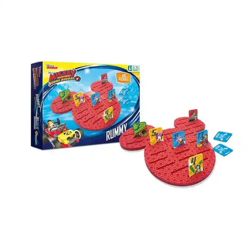 Juego De Mesa Rummy Diseño Mickey Aventuras Sobre Ruedas , Disney Junior Marca Ronda