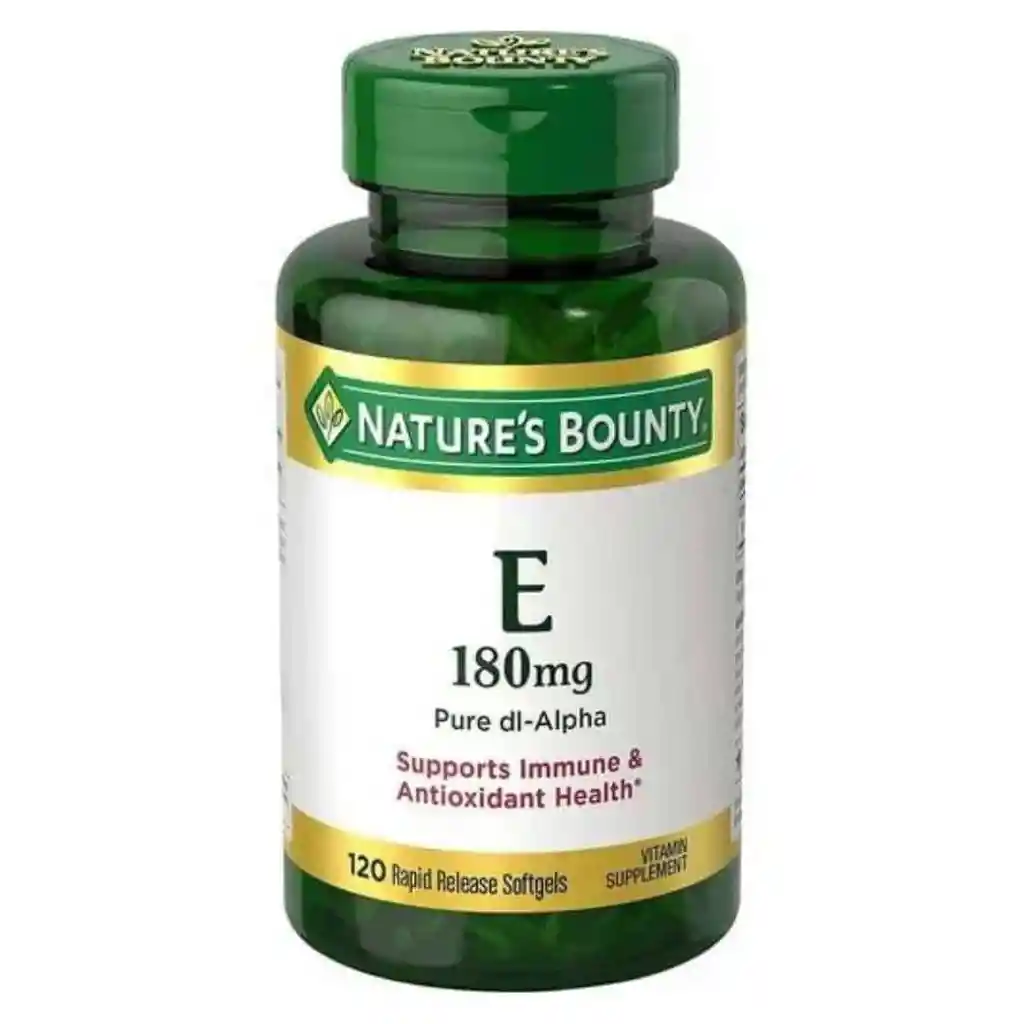 Vitamina E Nature's Bounty Cápsulas Blandas Suplemento | 120 Cápsulas 180mg