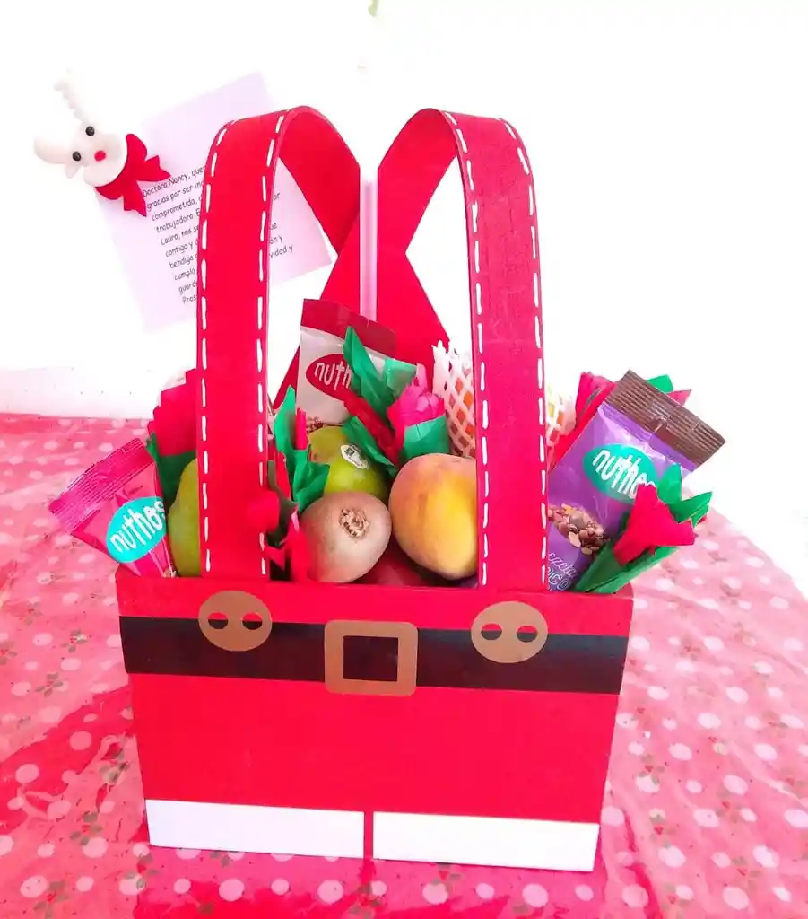 Ancheta Promocion Caja Overol Papa Noel Con Frutas