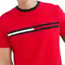 Tommy Hilfiger Talla S, M, L - Camiseta Hombret-Shirt Essential Flag Logo Red