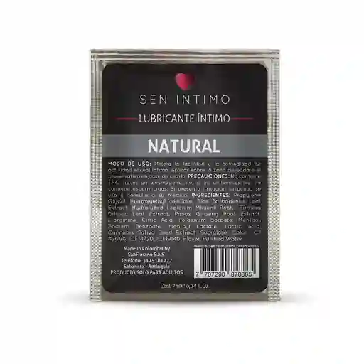 Lubricante Intimo Natural En Sachet Gcc484