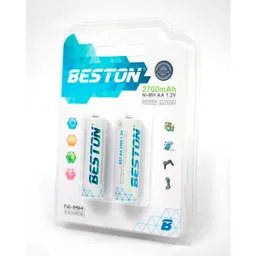 Pilas Recargables Aa Beston 2700mah X 2 Unidades