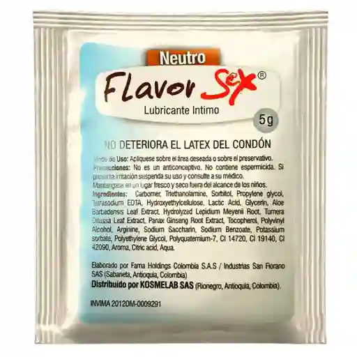 Lubricante Intimo Neutro En Sachet 1041