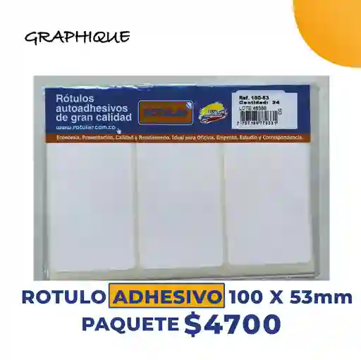 Rotulo Adhesivo 100 X 53mm Paquete