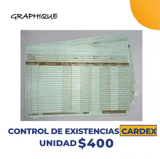 Control De Existencias Cardex X Unidad