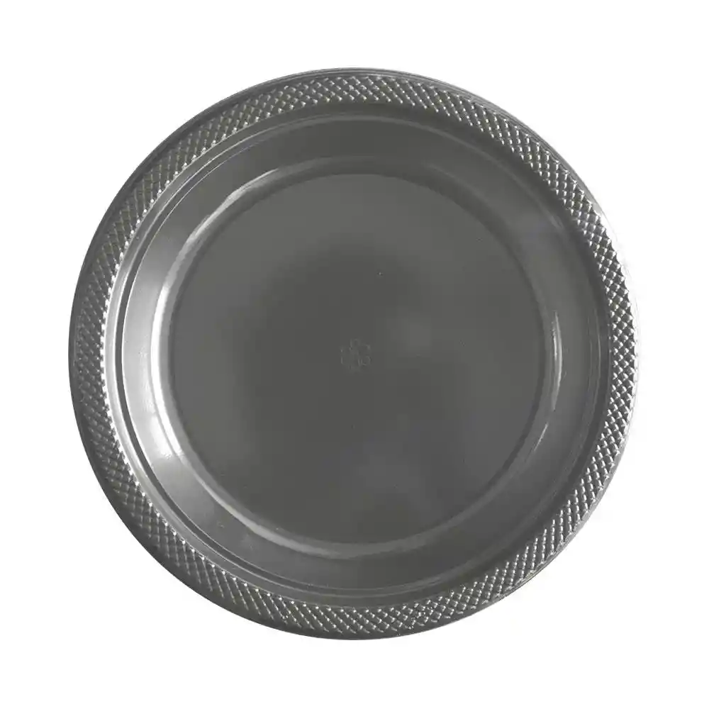 Plato Plateado Grande Biodegradable 9"