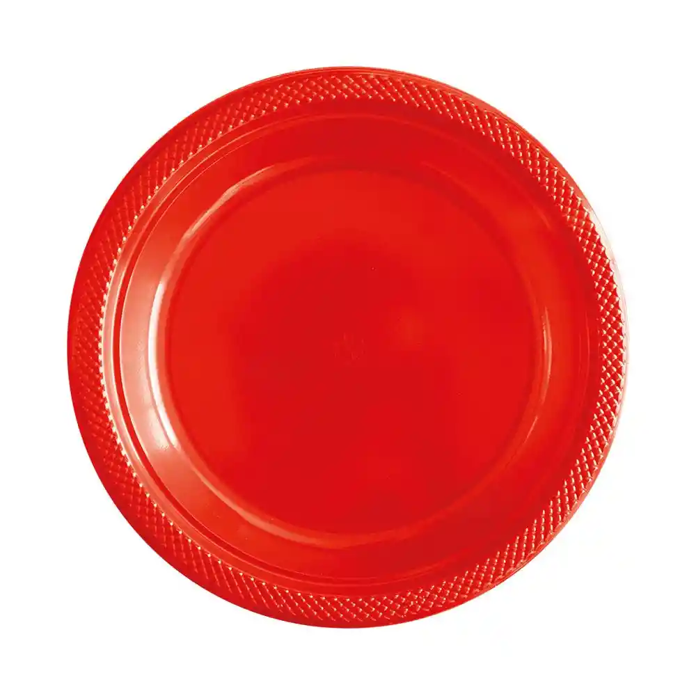 Plato Rojo Biodegradable 9"