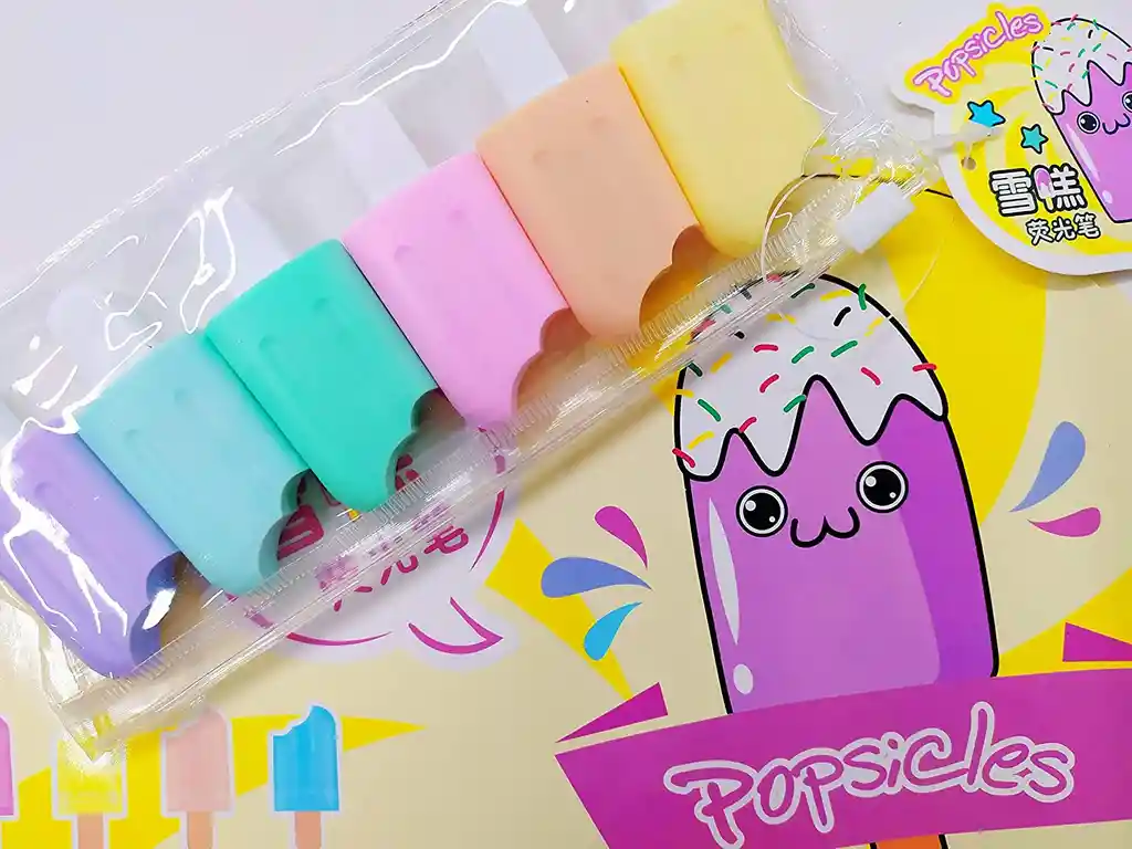 Resaltadores Kawaii X6 Colores Pastel Tapa Oso