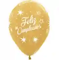 Globos Bombas Latex R-12 Feliz Cumpleaños Dorado C X 50 Sempertex Fiesta