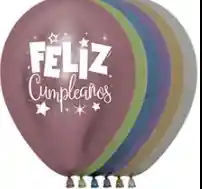 Globos Bombas Latex R-12 Feliz Cumpleaños Reflex Surt X 12 Sempertex Latex