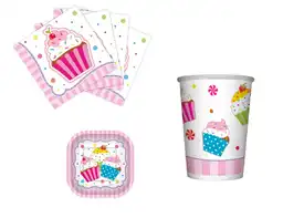 Set Kit Kit Fiesta Plato Vaso Servilleta Cupcakes