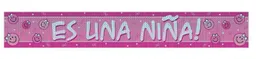 Cartel Holografico Baby Shower Es Una Niña 90cm X 2und