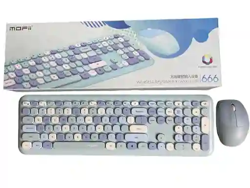 Combo Inalámbrico Teclado Y Mouse Mofii 666 2,4g Color Azul