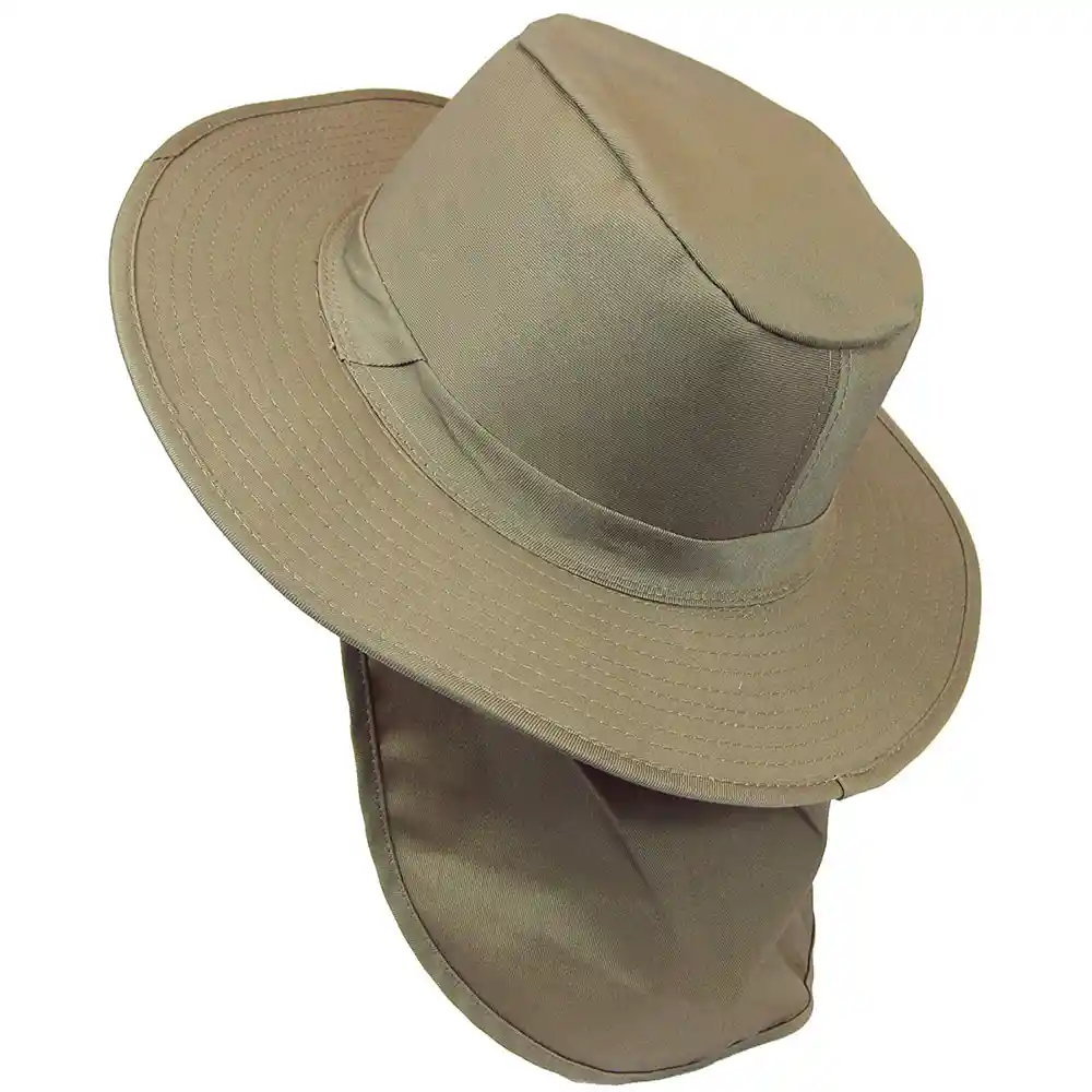 Sombrero Pescador Pesquero Safari Sol Capa Cuello Beige