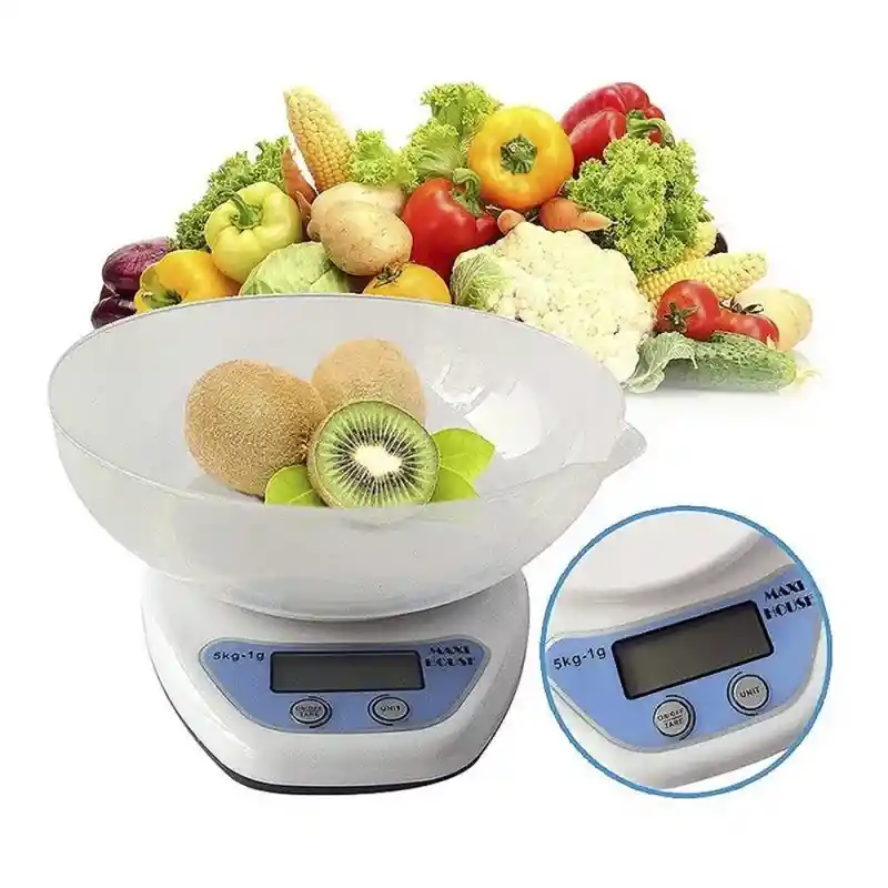 Gramera Digital Con Bandeja Pesa De 5kg Cocina