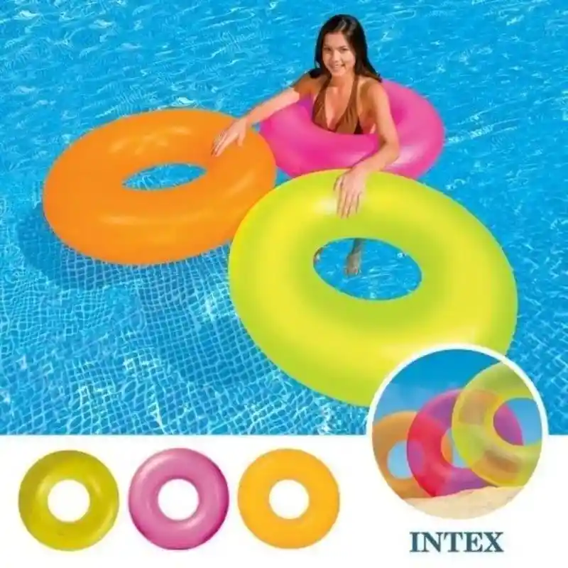 Intex Flotador Inflable Fluorescente Dona 59262 Para Piscina Moda